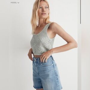 Madewell Palm-Stitch Crop Sweater Tank